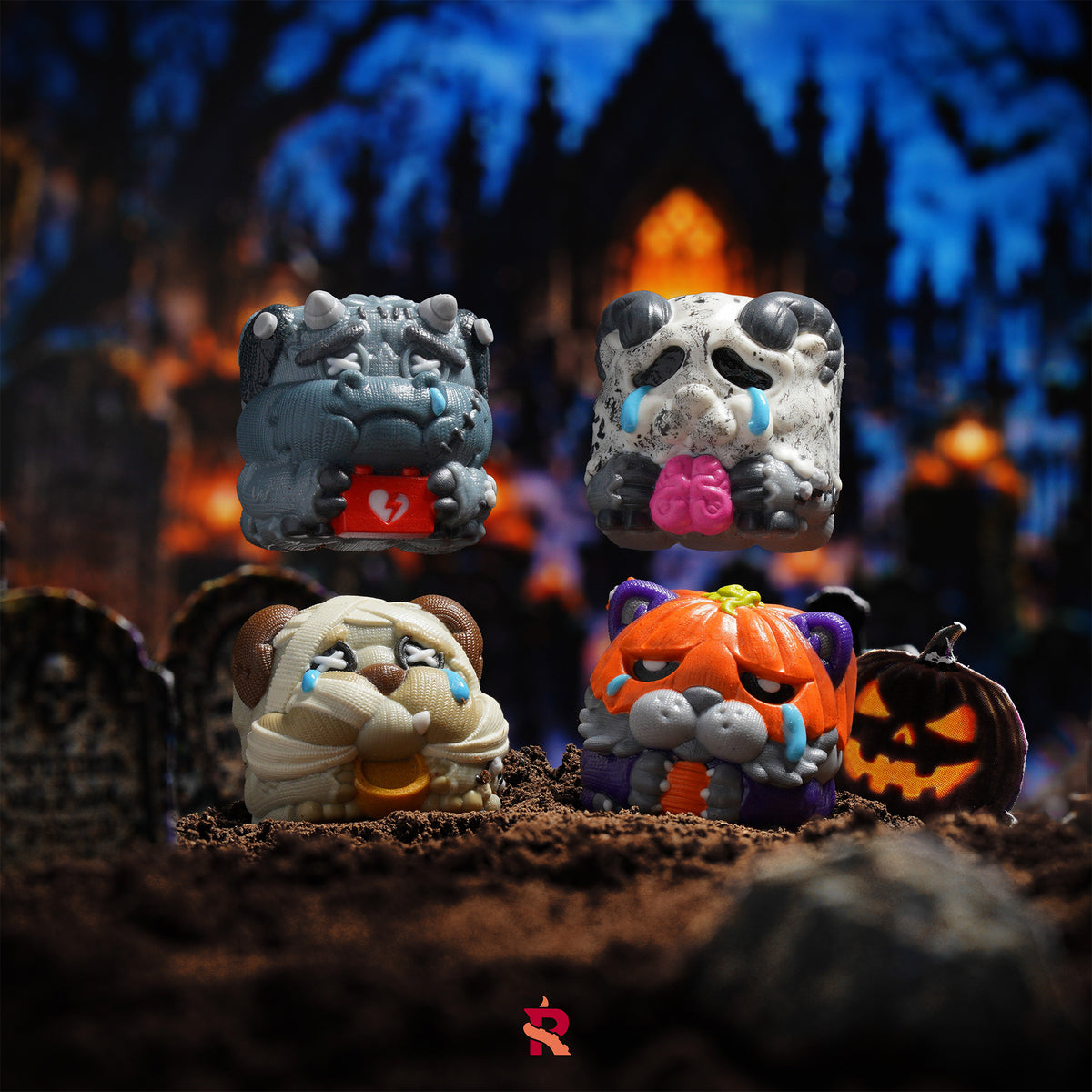 Abandoned Pets Halloween Artisan Keycap