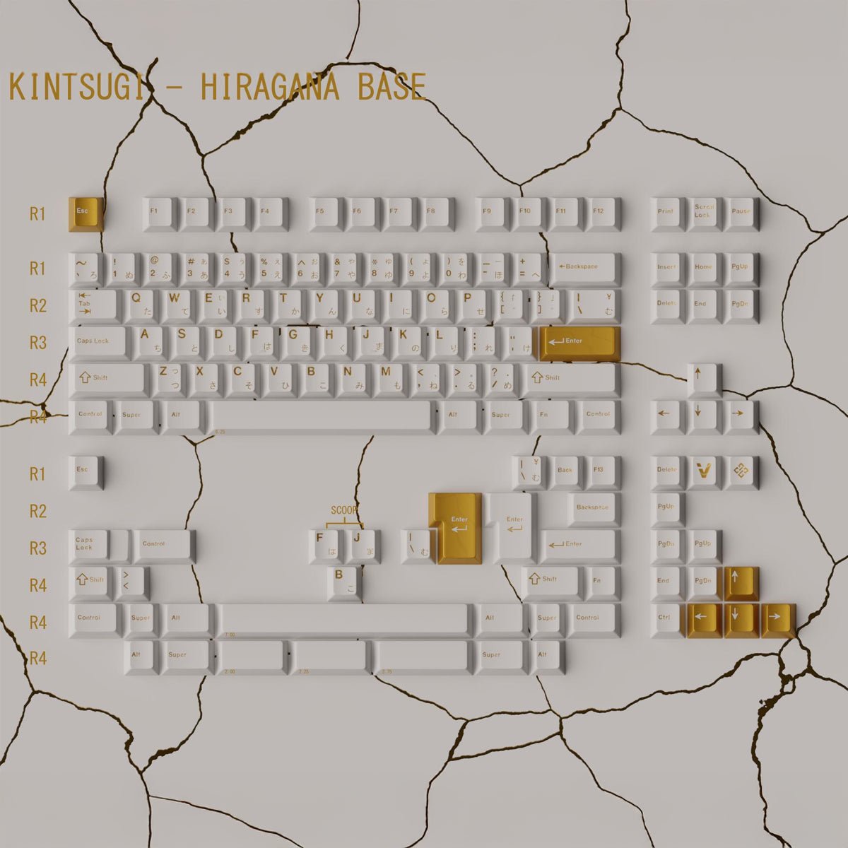 Keykobo Kintsugi Shiro Keycaps - Divinikey