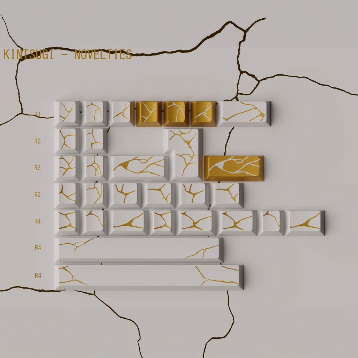 Keykobo Kintsugi Shiro Keycaps - Divinikey