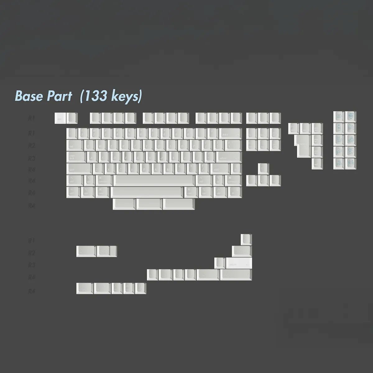 Lelelab Hokkaido White Keycaps - Divinikey