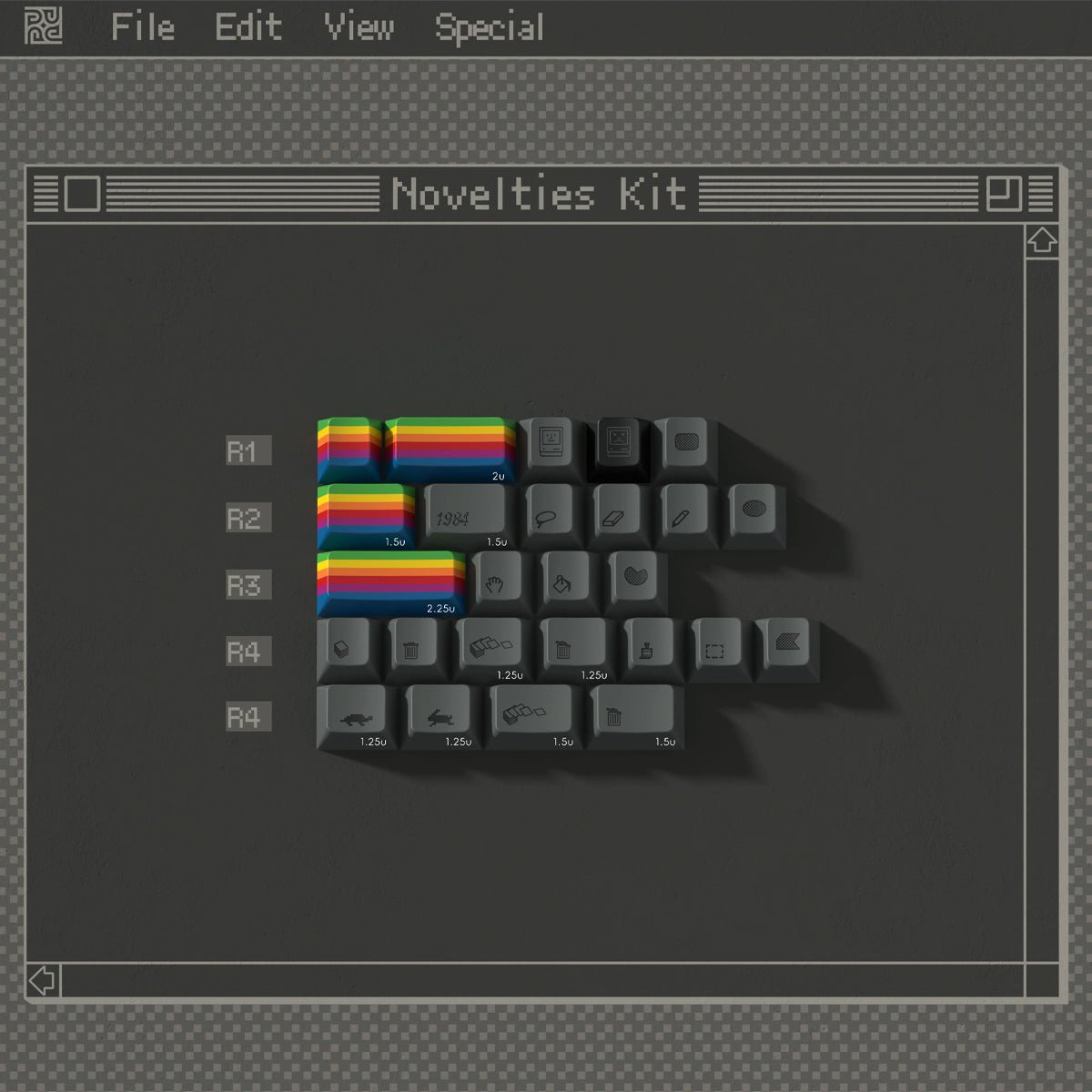 PBTfans 1984 Dark Keycaps - Divinikey