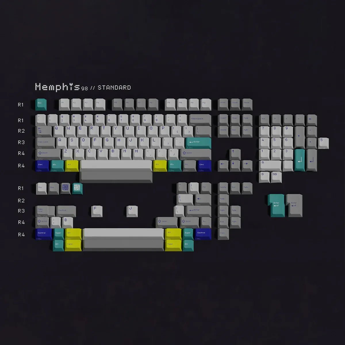 PBTfans Memphis98 Keycaps - Divinikey