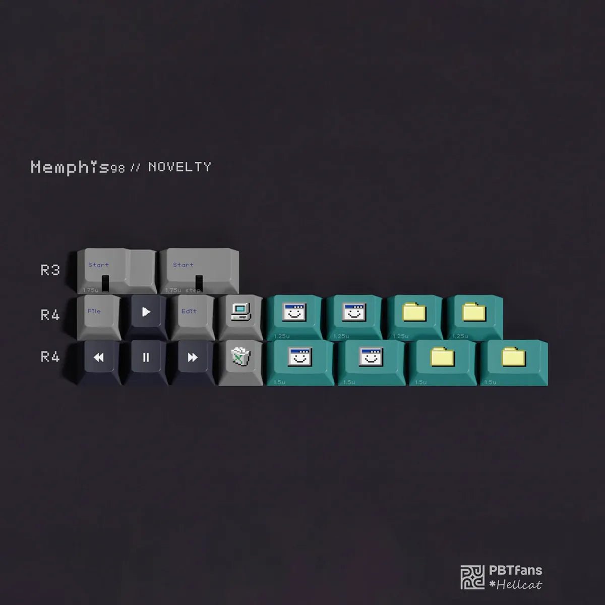 PBTfans Memphis98 Keycaps - Divinikey