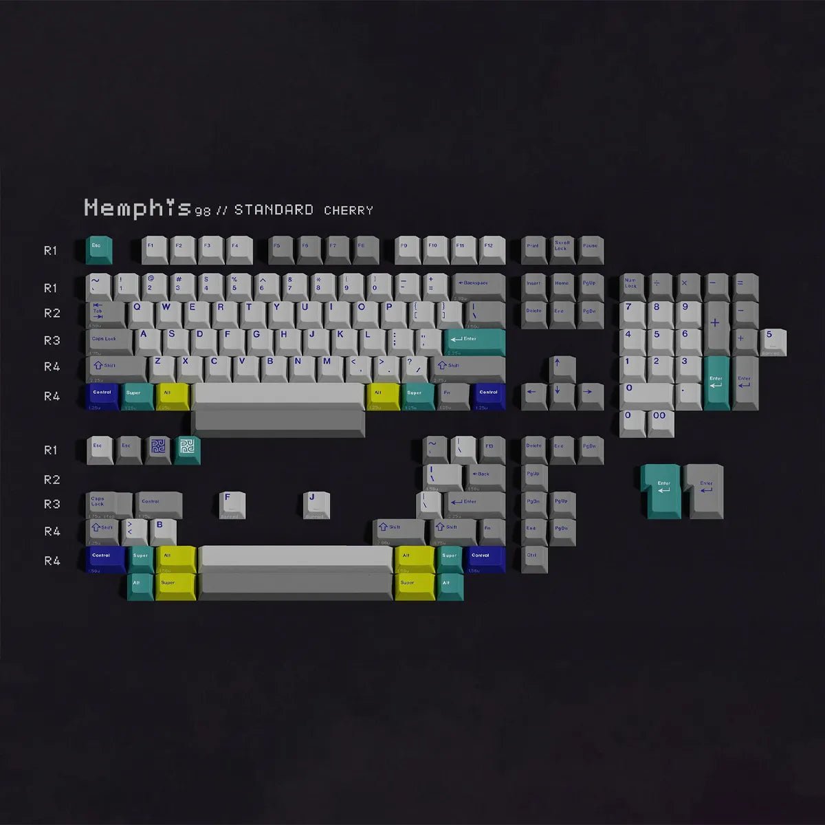 PBTfans Memphis98 Keycaps - Divinikey