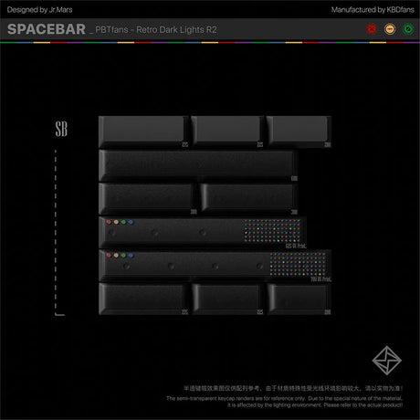PBTfans Retro Dark Lights R2 Keycaps - Divinikey