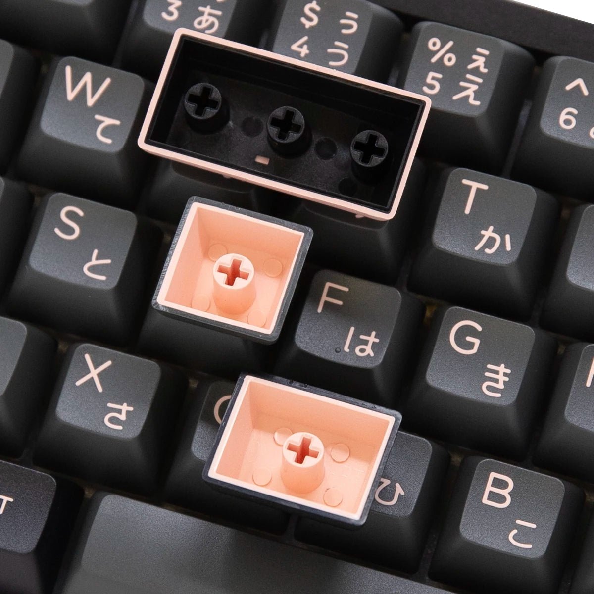 Akko Black & Pink Hiragana Keycap Set Doubleshot PBT - Divinikey