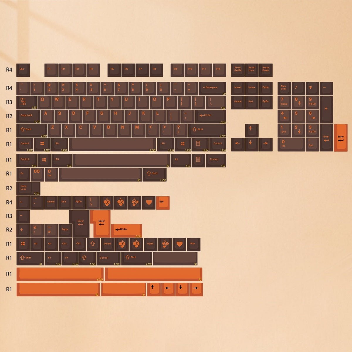 EnjoyPBT Dolch Orange Keycap Set Doubleshot ABS - Divinikey