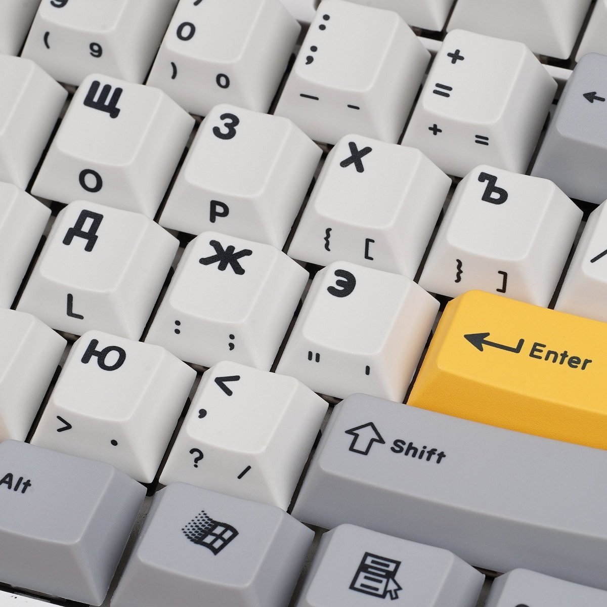 EnjoyPBT G81-SAV White & Gray Keycap Set Dye-Sub PBT - Divinikey