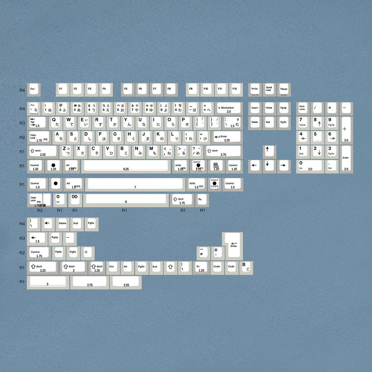 EnjoyPBT Gray Japanese Keycap Set Dye-Sub PBT - Divinikey