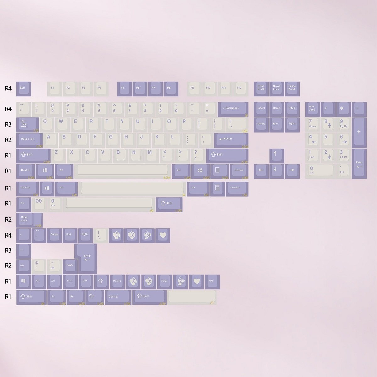 EnjoyPBT Milky Purple Keycap Set Doubleshot ABS - Divinikey