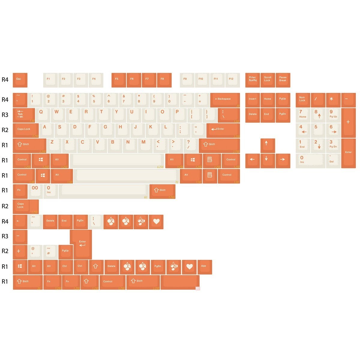 Enjoypbt Orange Creamsicle Keycap Set Doubleshot ABS - Divinikey