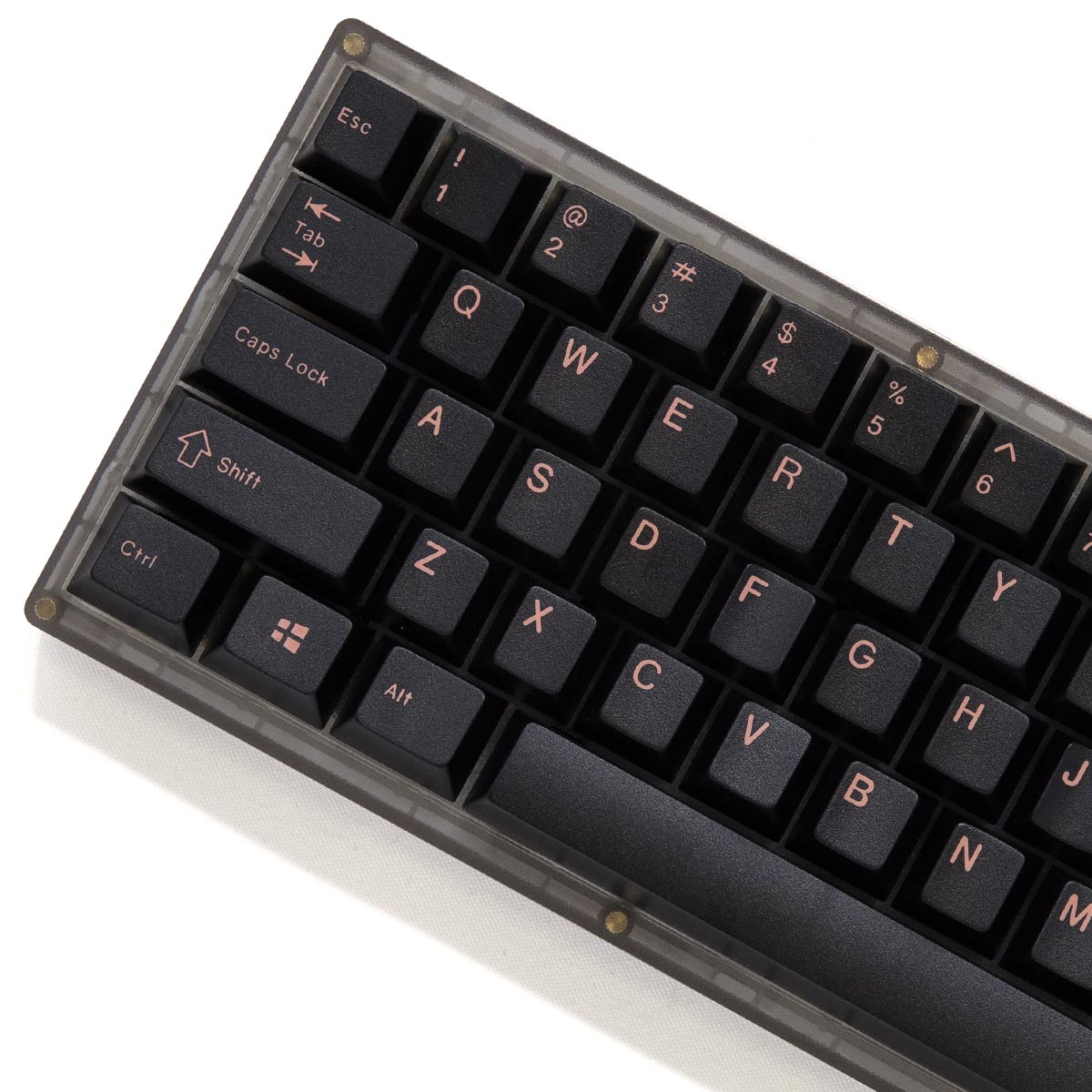 EnjoyPBT Pink on Black Keycap Set Doubleshot ABS - Divinikey