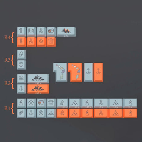 EPBT Flaming Ice Keycap Set Dye-Sub PBT - Divinikey