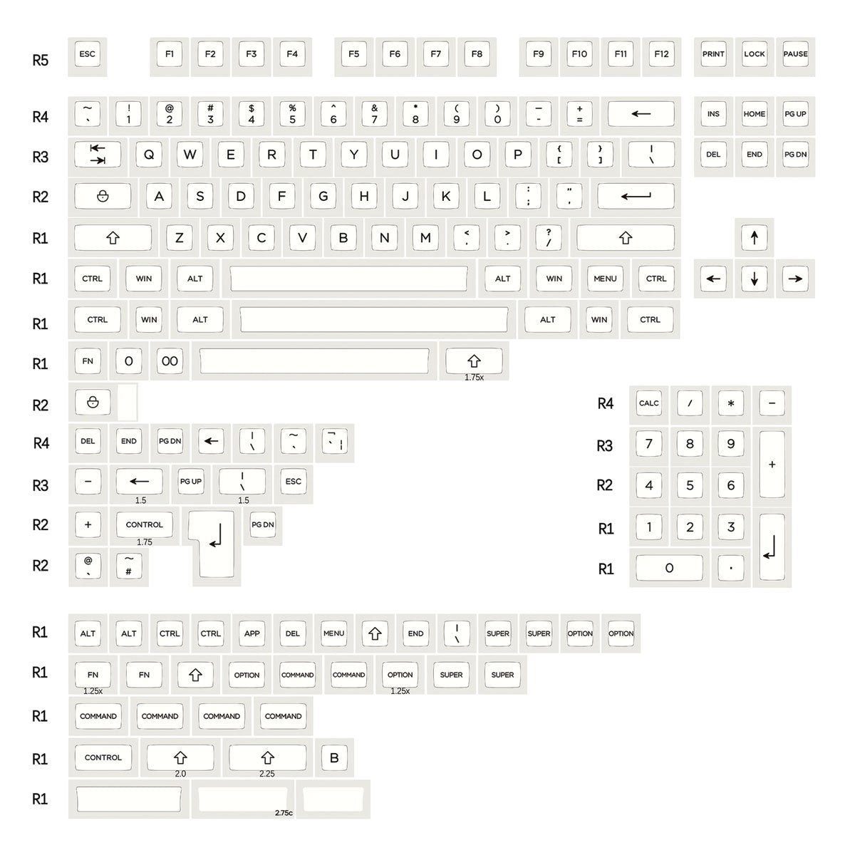 KAT BOW Keycap Set Dye-Sub PBT - Divinikey