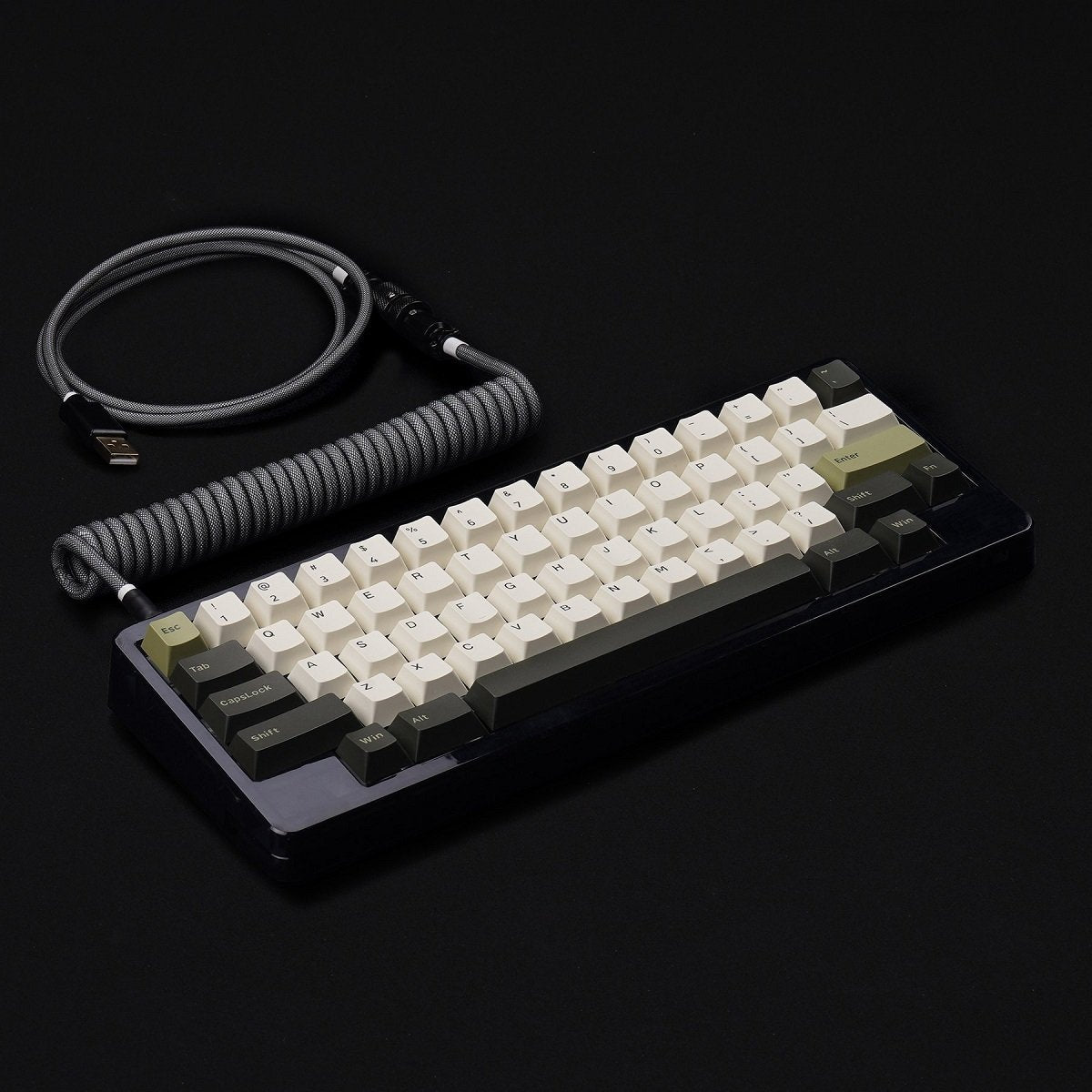 KBDfans Black Grey Handmade USB-C Cable - Divinikey