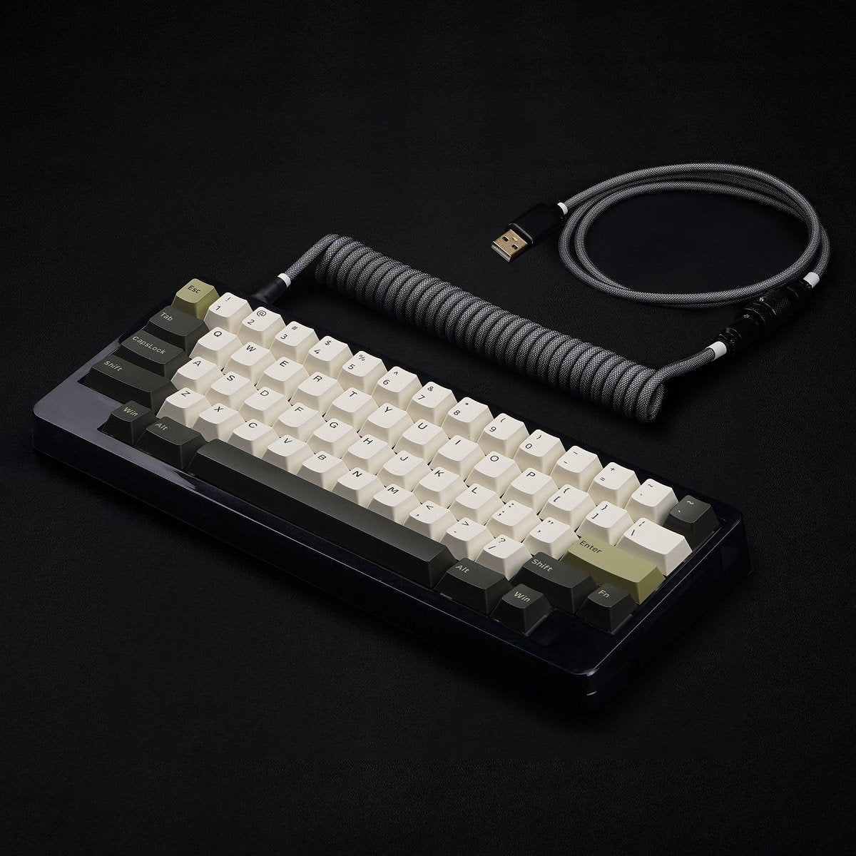 KBDfans Black Grey Handmade USB-C Cable - Divinikey