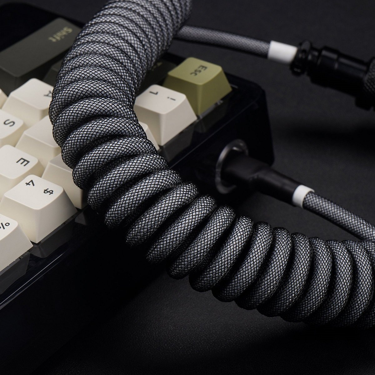 KBDfans Black Grey Handmade USB-C Cable - Divinikey