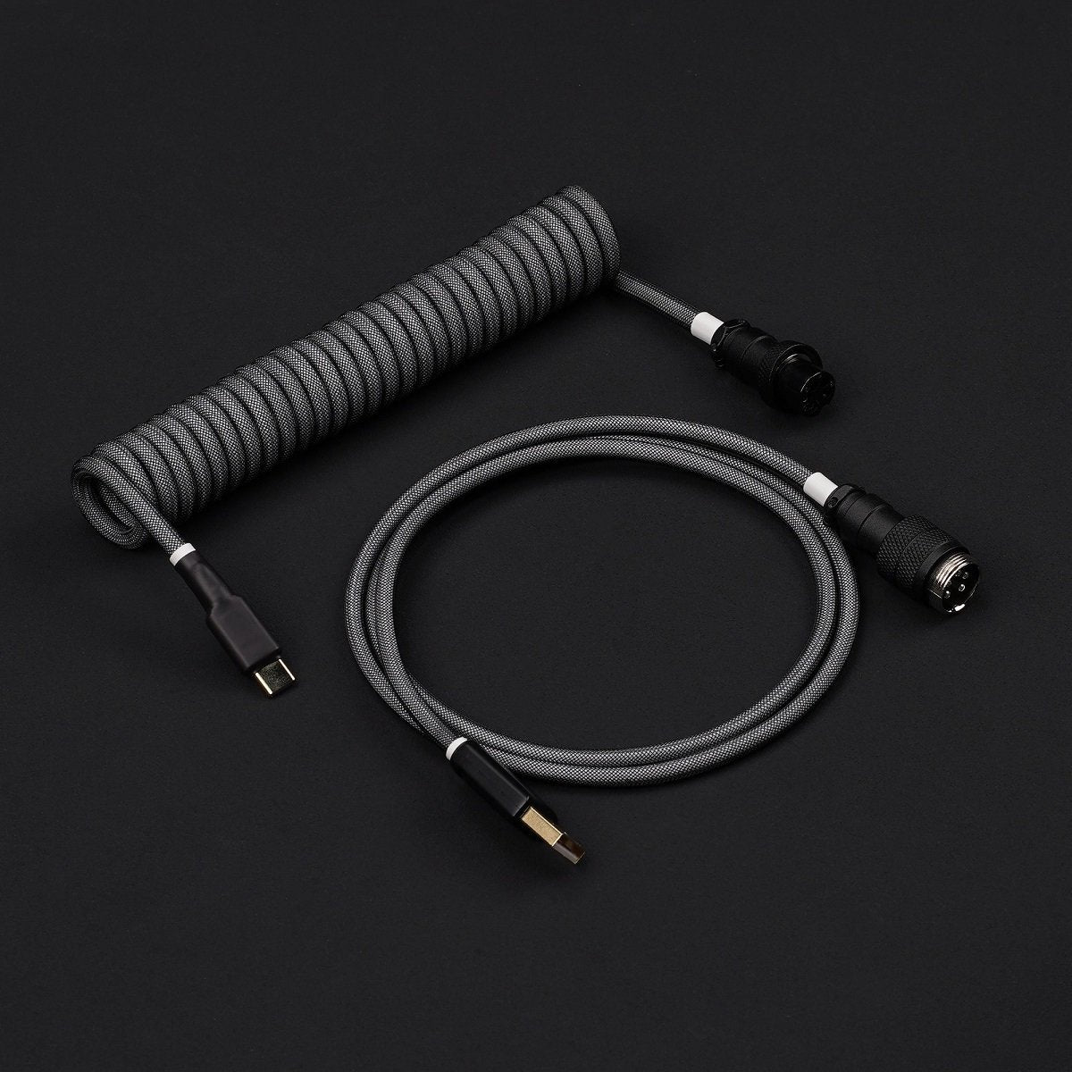 KBDfans Black Grey Handmade USB-C Cable - Divinikey