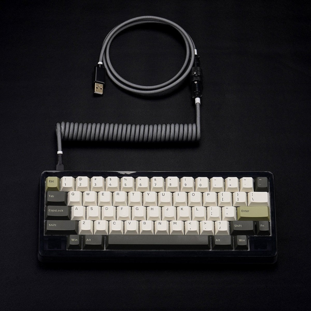 KBDfans Black Grey Handmade USB-C Cable - Divinikey