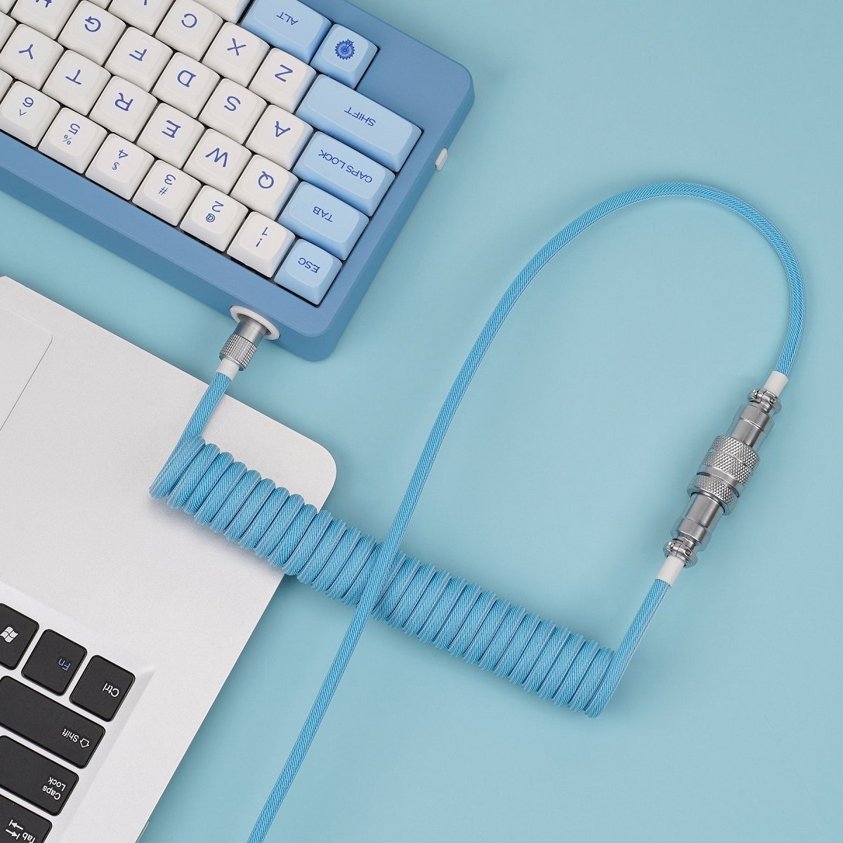 KBDfans Blue Custom Handmade USB-C Cable - Divinikey