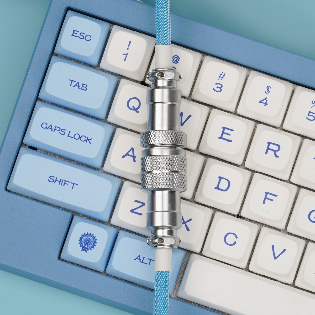 KBDfans Blue Custom Handmade USB-C Cable - Divinikey