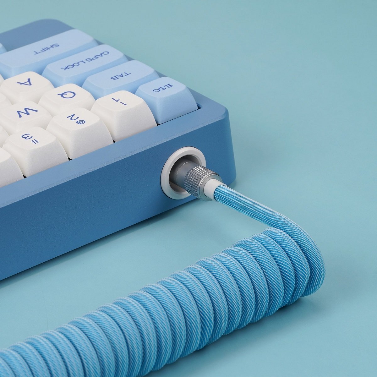 KBDfans Blue Custom Handmade USB-C Cable - Divinikey