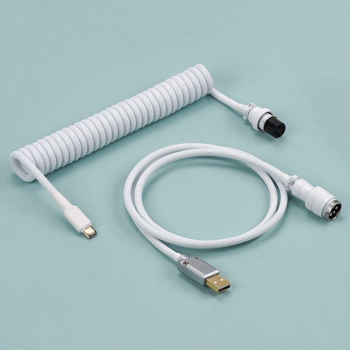 KBDfans Flash White Custom Handmade USB-C Cable - Divinikey