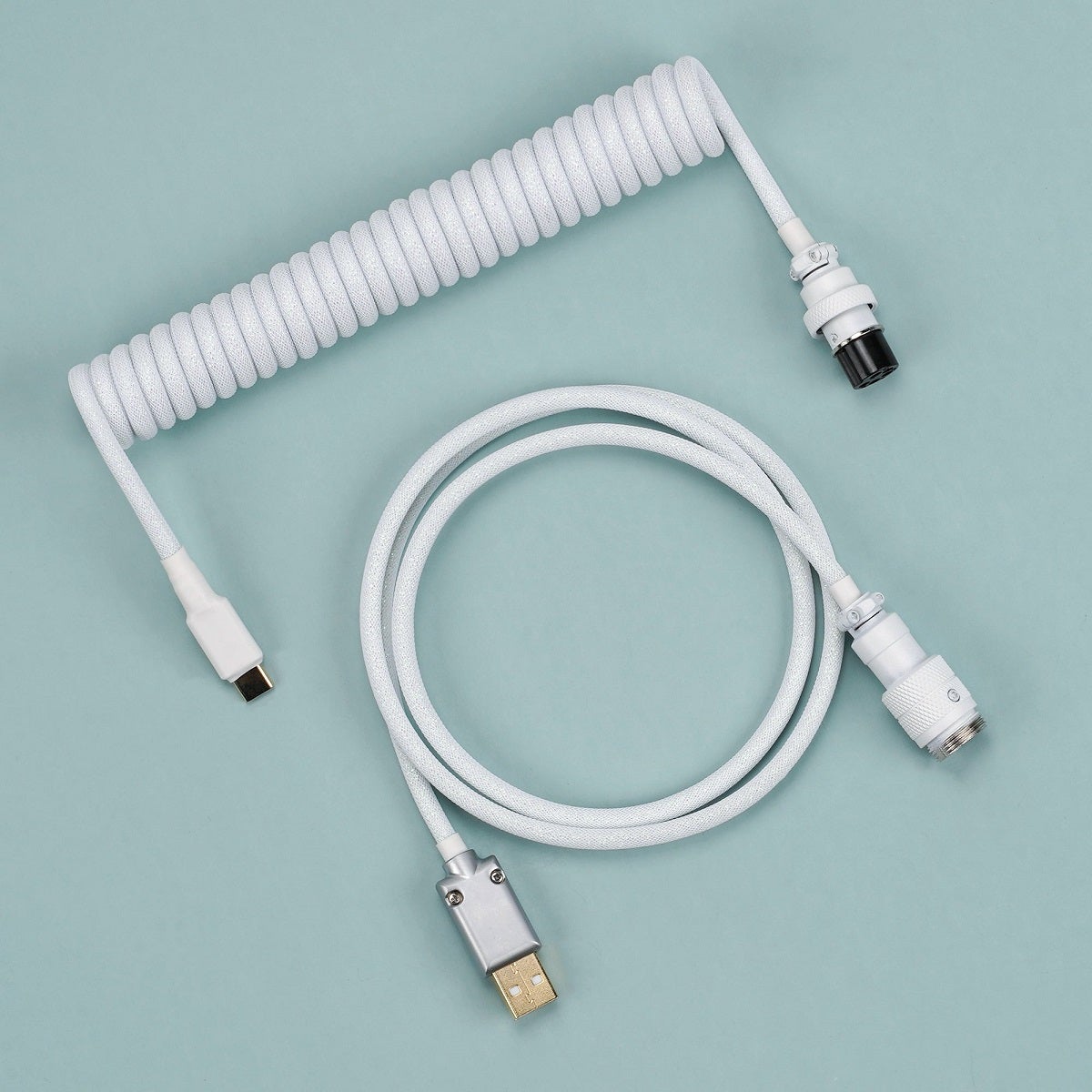 KBDfans Flash White Custom Handmade USB-C Cable - Divinikey