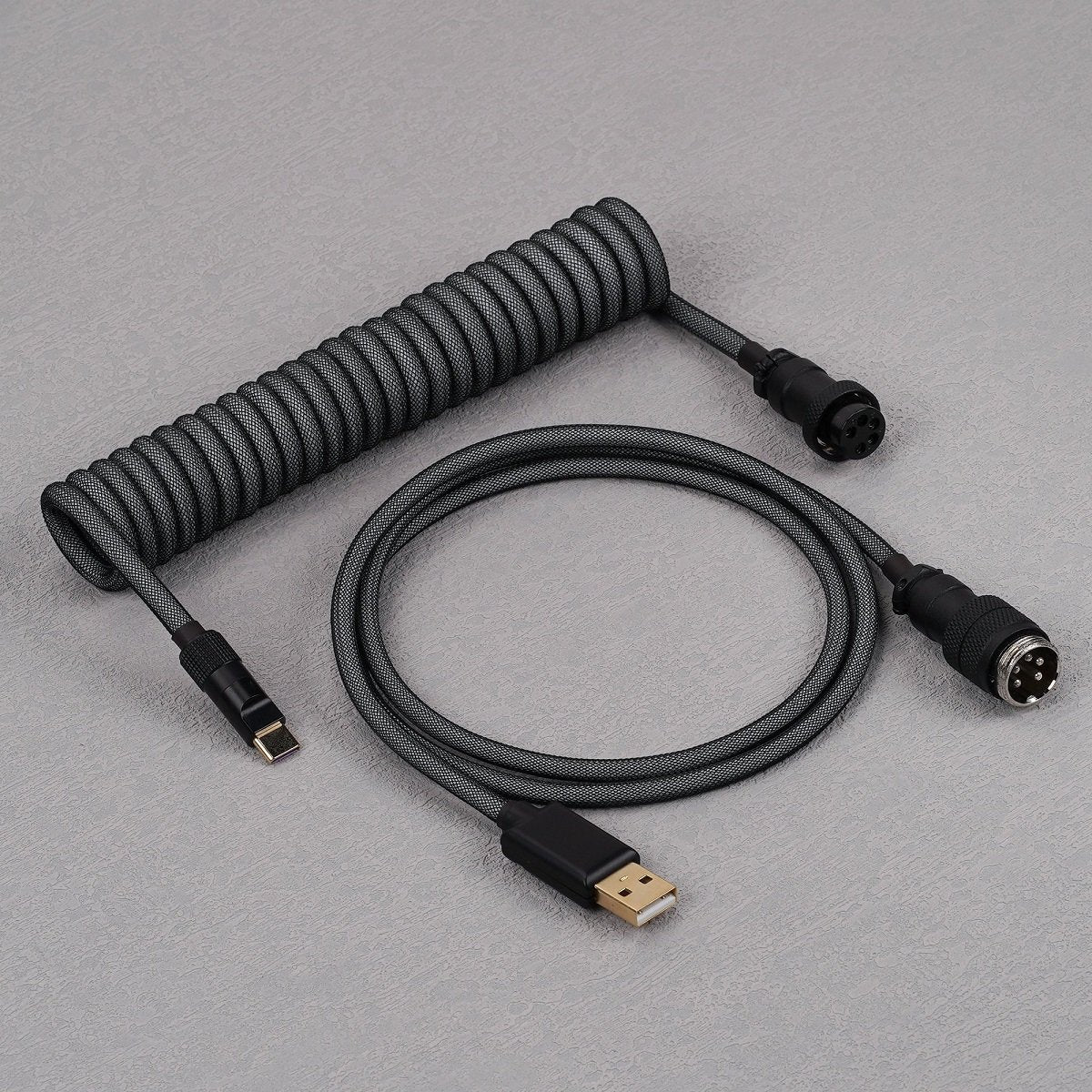 KBDfans Grey Black Handmade USB-C Cable - Divinikey