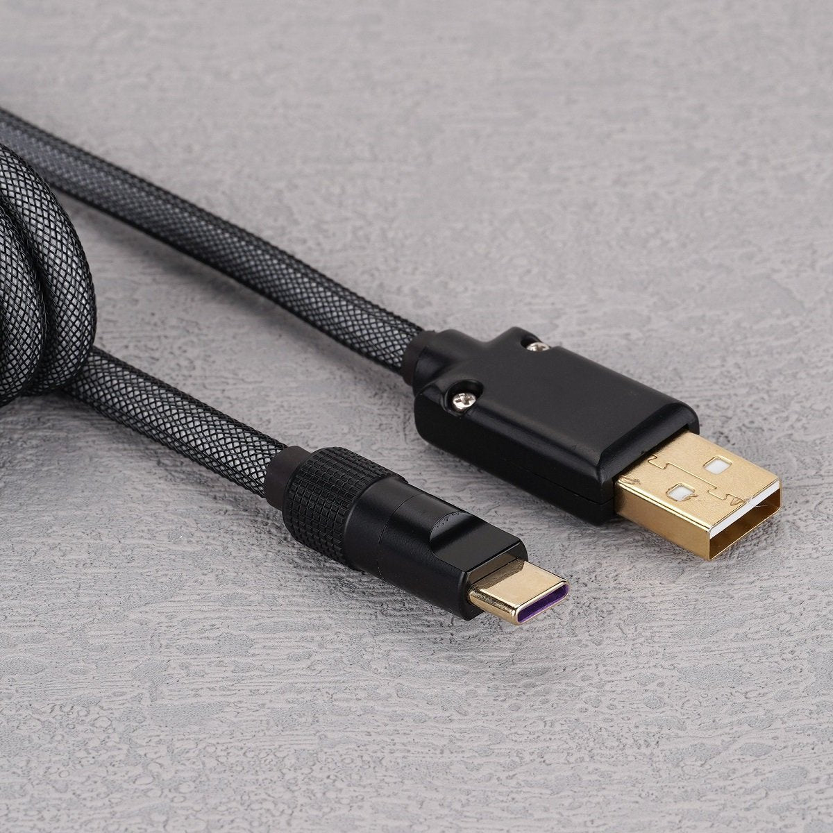 KBDfans Grey Black Handmade USB-C Cable - Divinikey