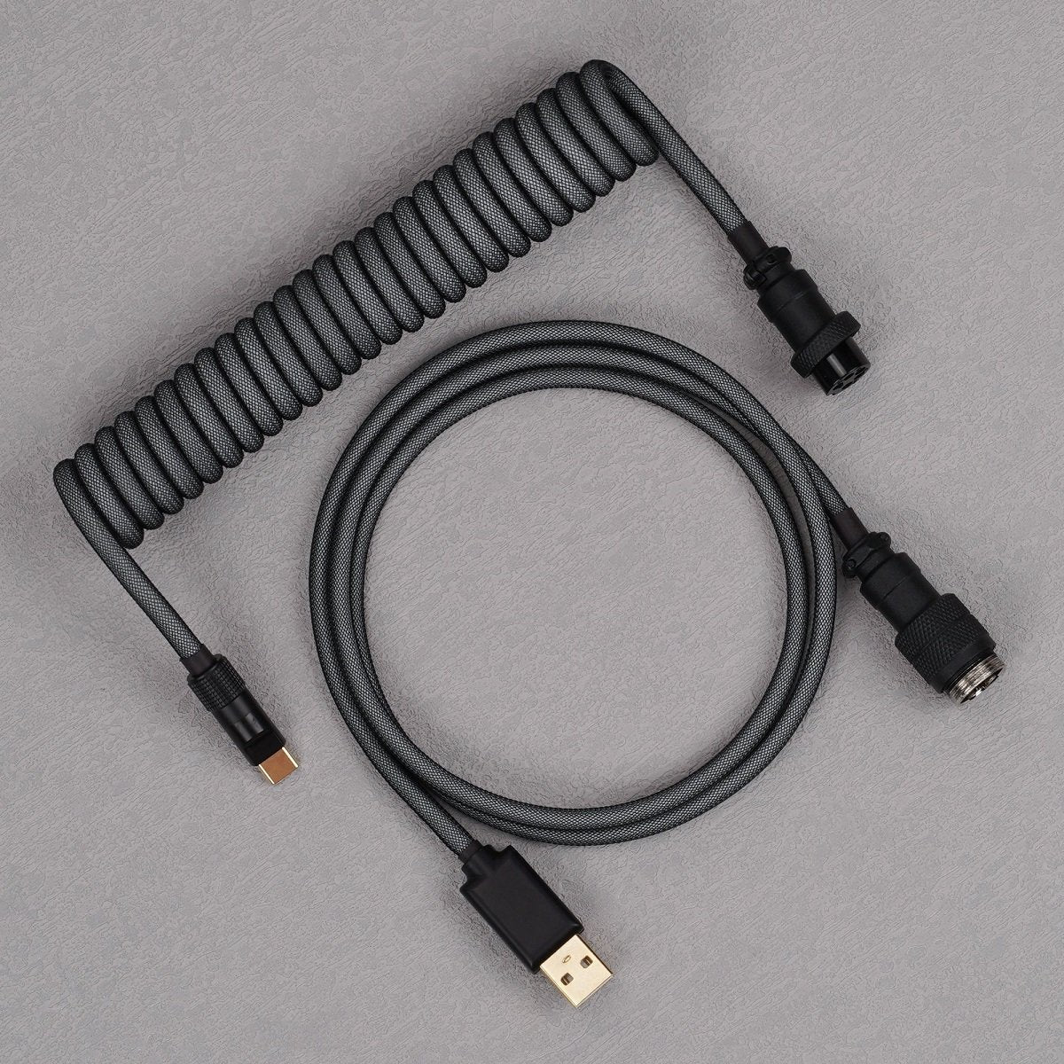 KBDfans Grey Black Handmade USB-C Cable - Divinikey