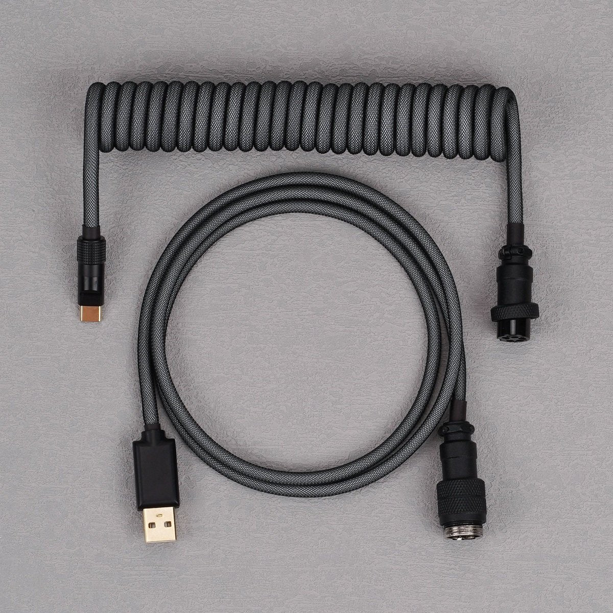 KBDfans Grey Black Handmade USB-C Cable - Divinikey