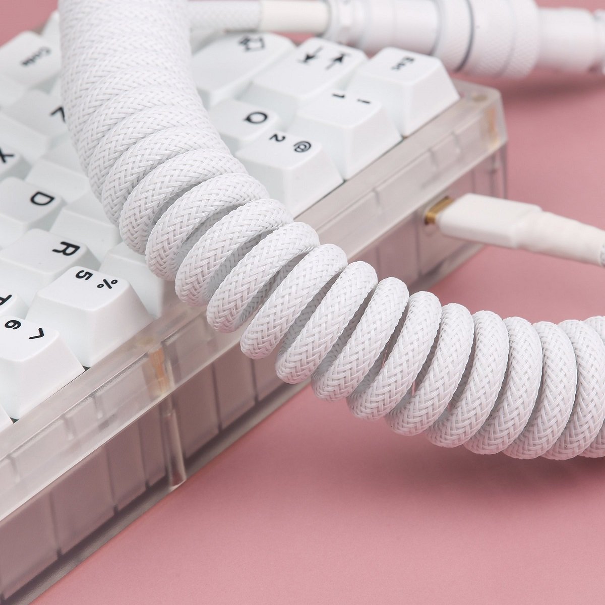 KBDfans White Custom Handmade USB-C Cable - Divinikey