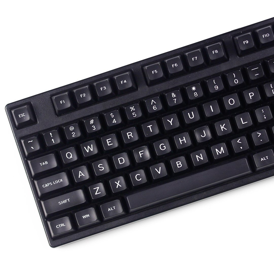 Maxkey White On Black Keycap Set Doubleshot ABS - Divinikey