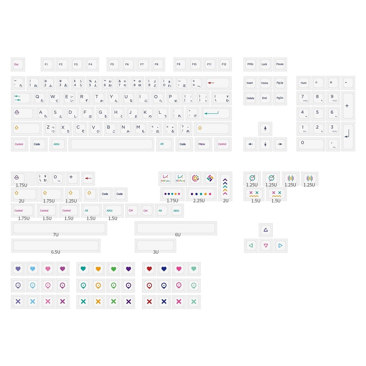 NP PBT Crayon Keycap Set Dye-Sub PBT - Divinikey