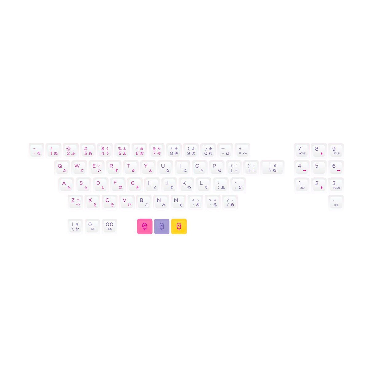 NP PBT Ice Cream Keycap Set Dye-Sub PBT - Divinikey