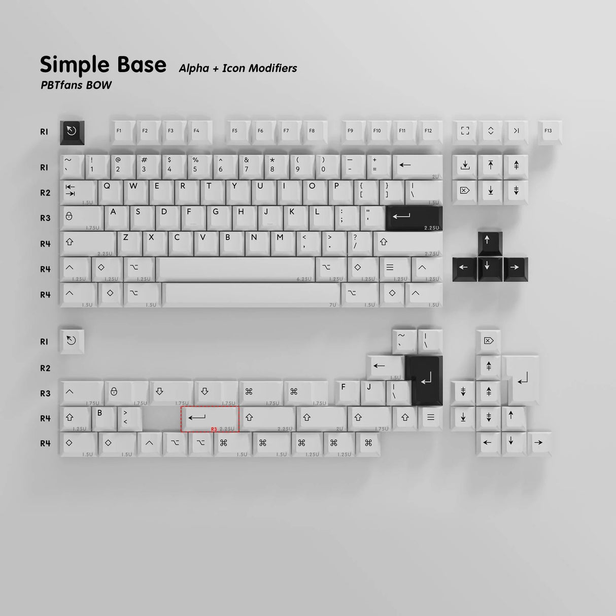 PBTfans™ BOW Keycap Set Doubleshot PBT - Divinikey