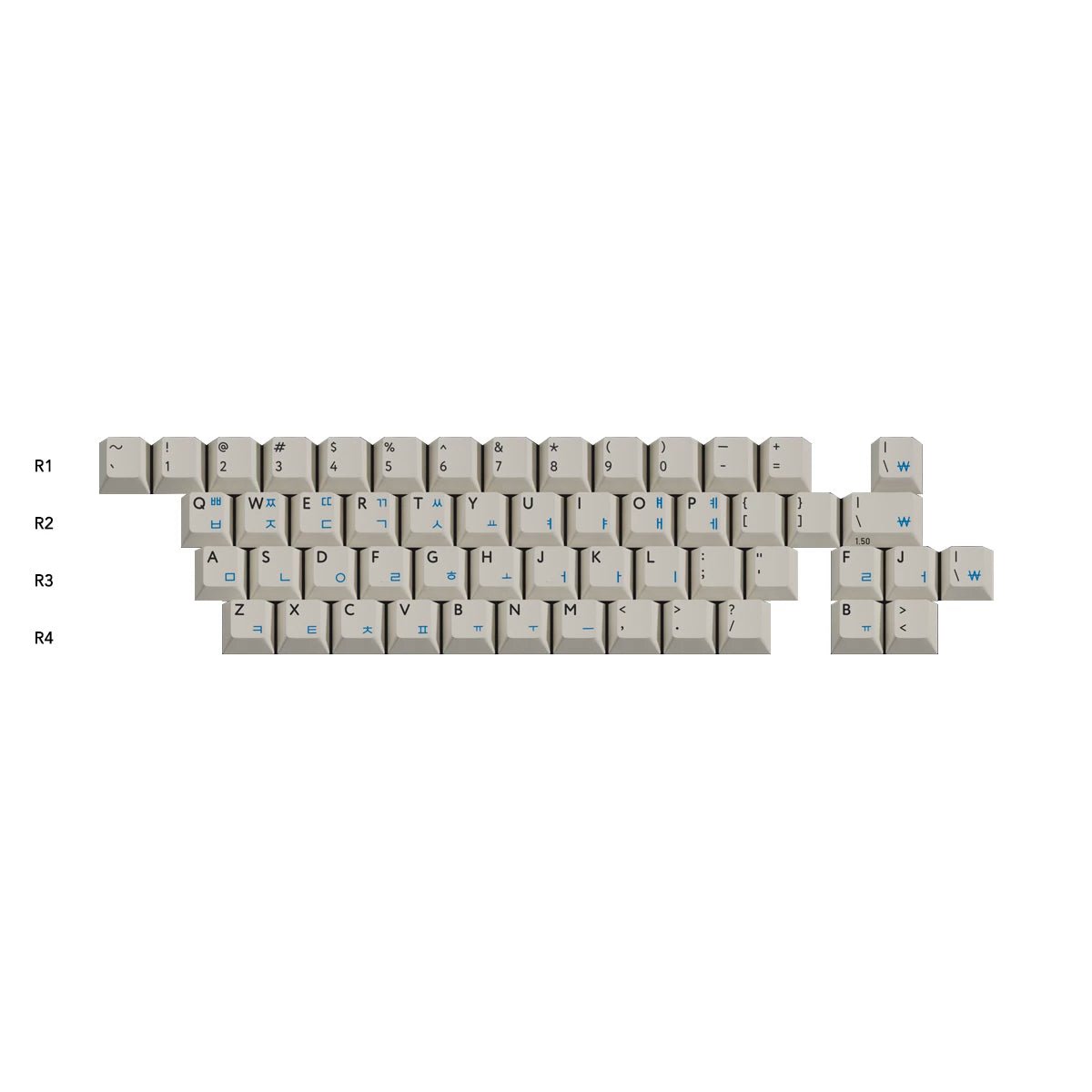 PBTfans Classic Hangul Keycap Set Doubleshot ABS - Divinikey