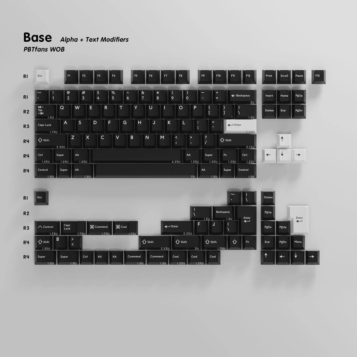 PBTfans™ WOB Keycap Set Doubleshot PBT - Divinikey