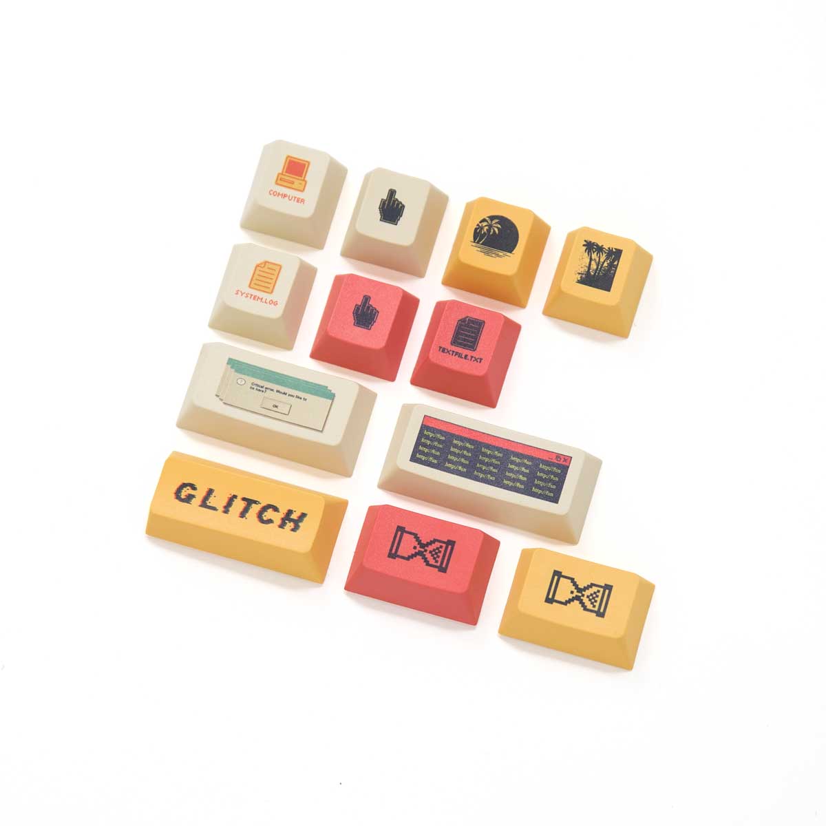 Retro 80s Keycap Set Dye-Sub PBT - Divinikey