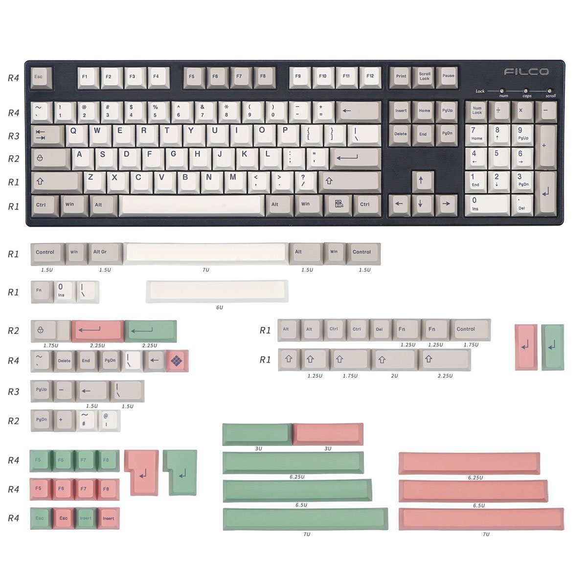 Winmix 9009 Keycap Set Dye-Sub PBT - Divinikey