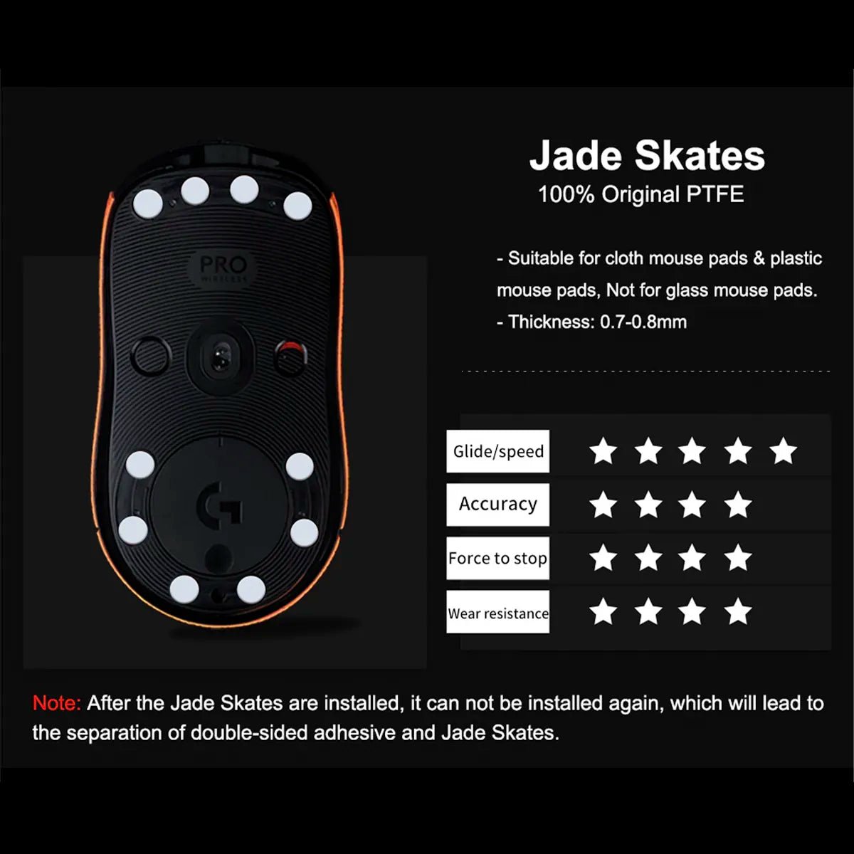 X-raypads Jade Mouse Skates Universal Dots - Divinikey