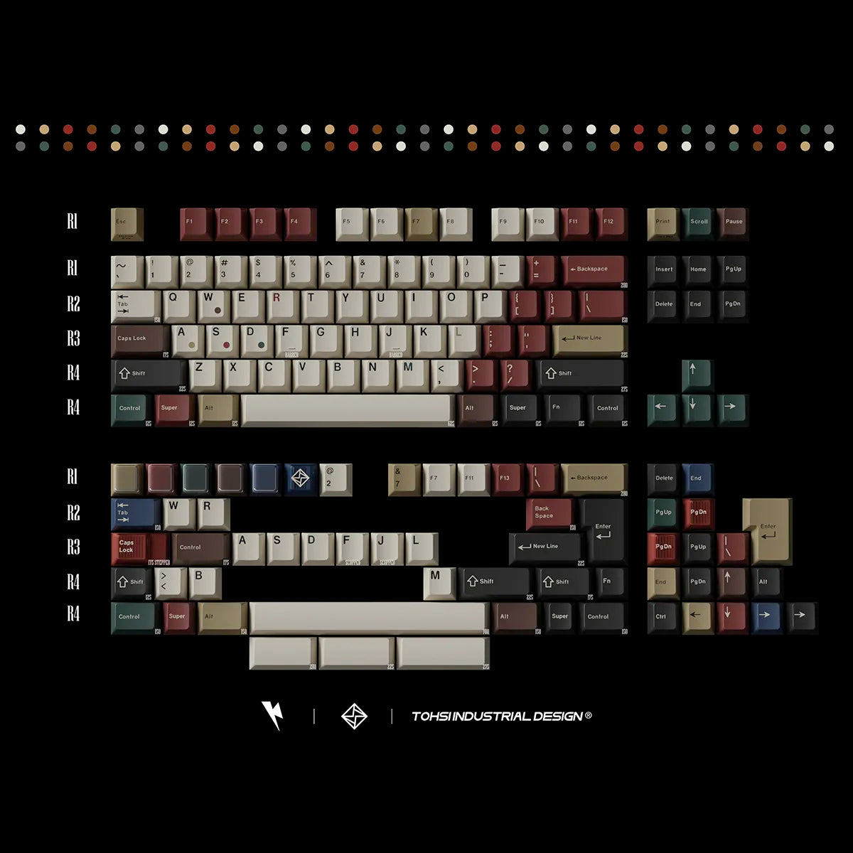 KeyKobo RetroMixedLights R2 キーキャップセット Keykobo Retro Mixed Lights R2 ABS Keycap Set – Divinikey