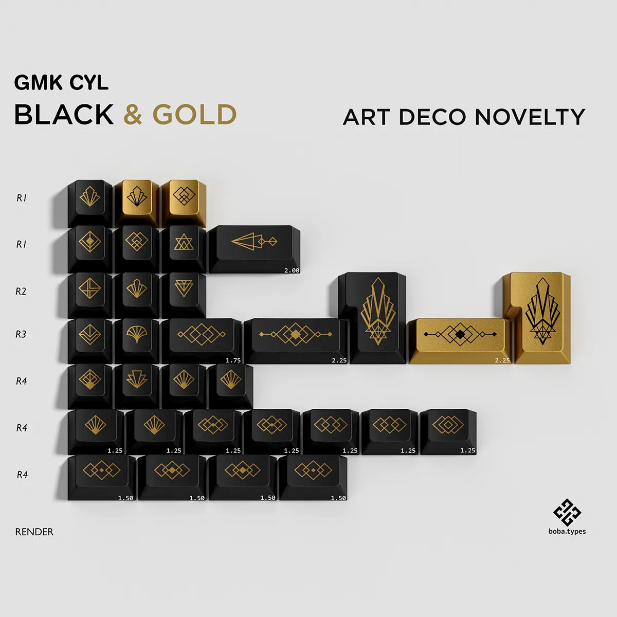 GMK Black & Gold Keycaps