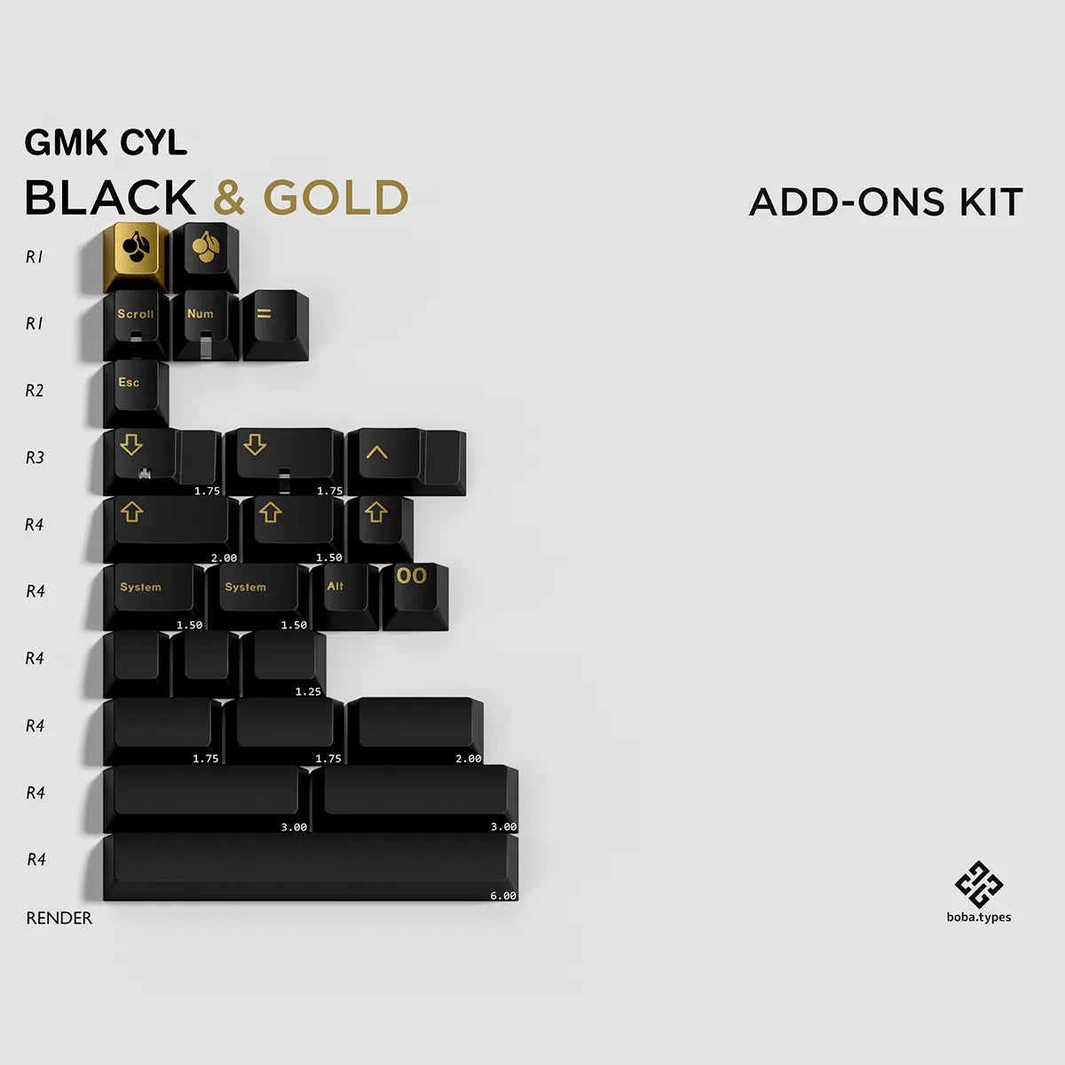 GMK Black & Gold Keycaps