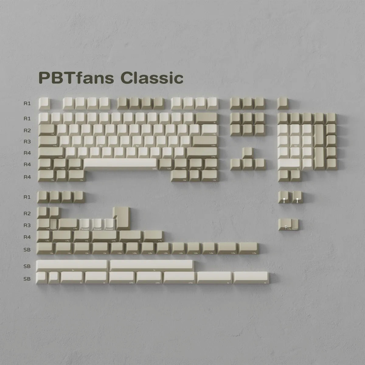 PBTfans Classic Blank Keycaps