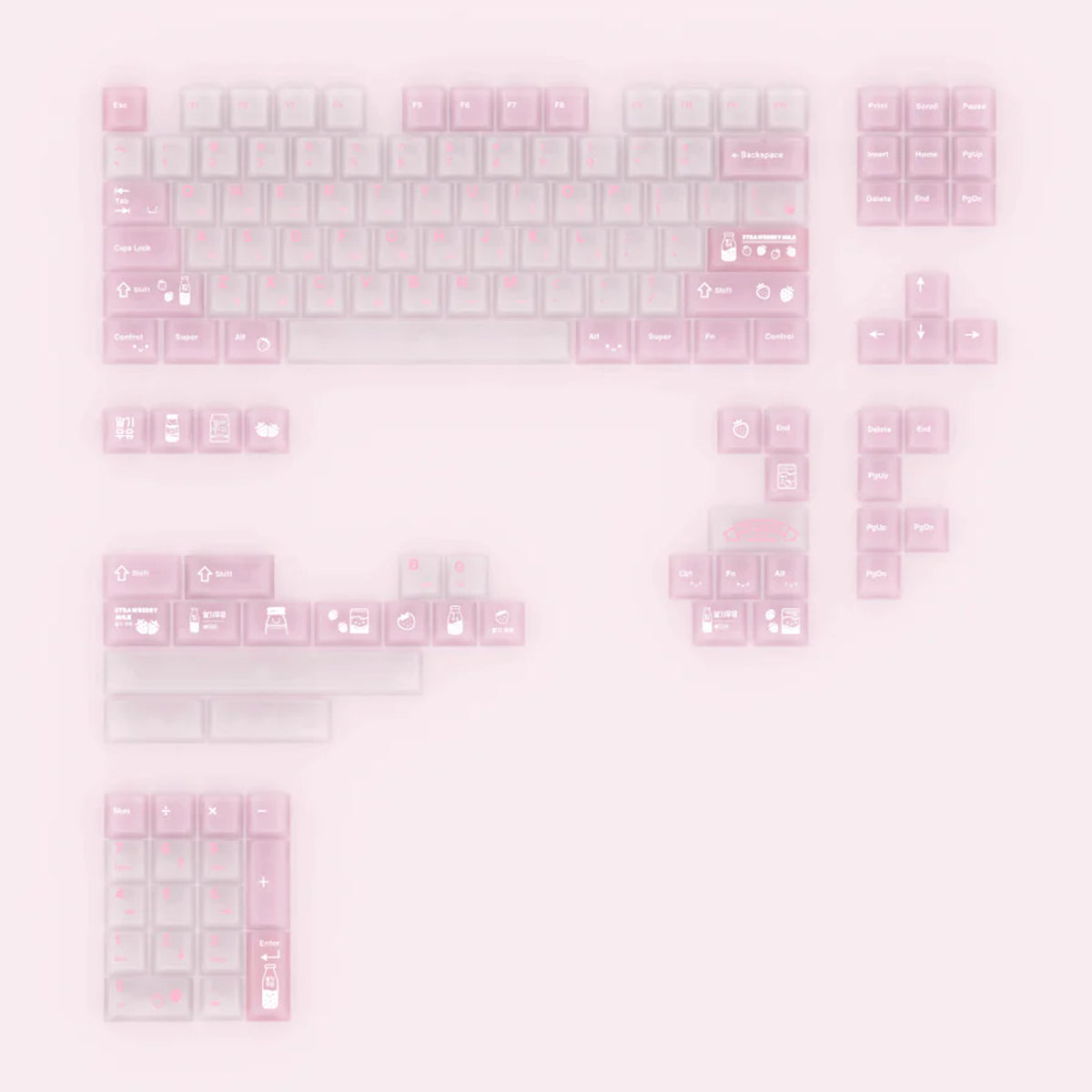Soulcat Strawberry Milk Keycaps