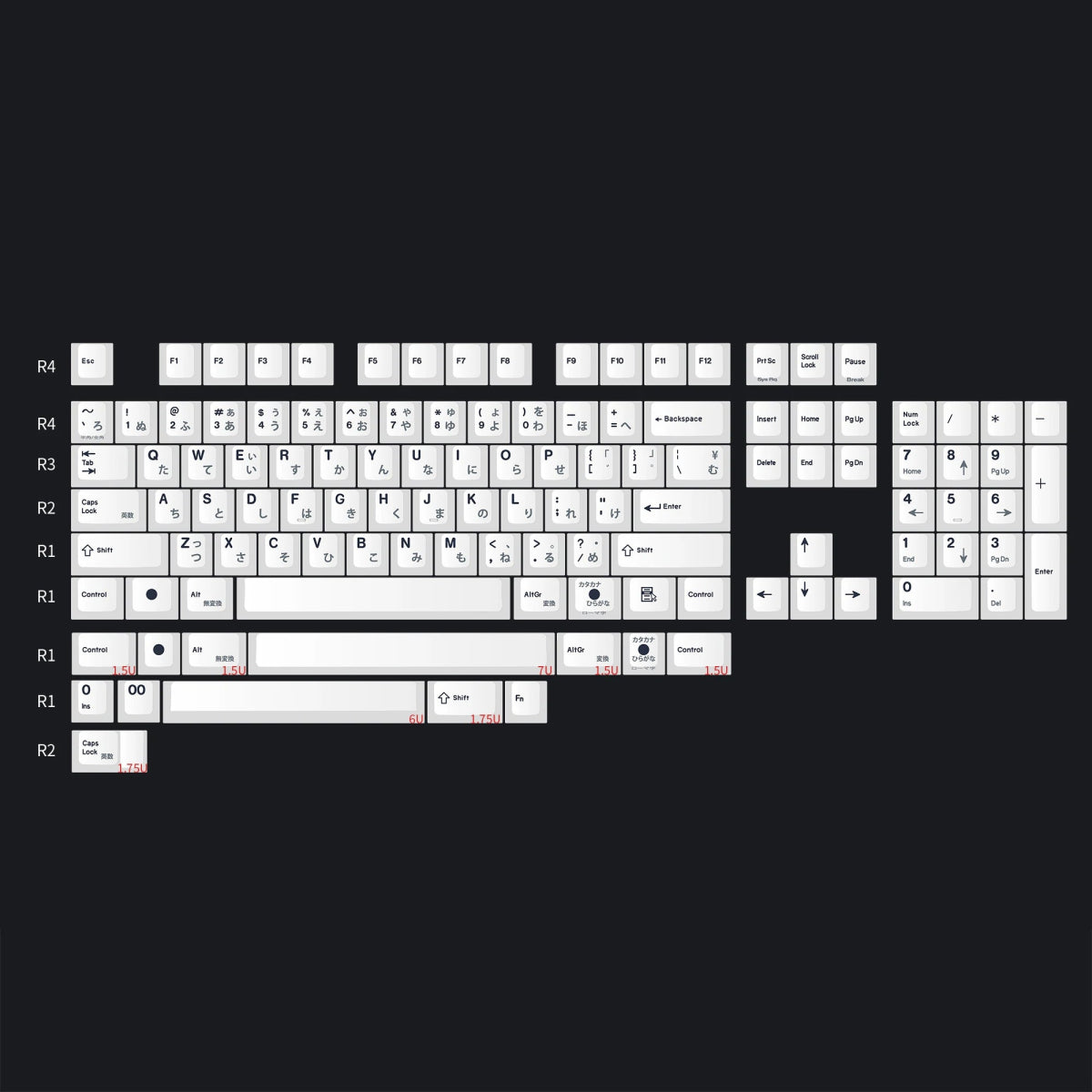 EnjoyPBT Gray Japanese Keycap Set Dye - Sub PBT - Divinikey