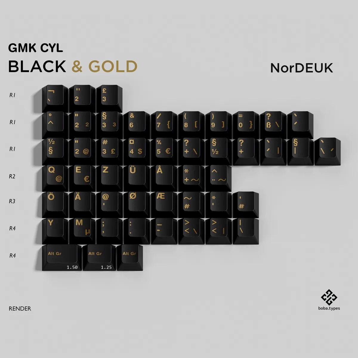 GMK Black and Gold Keycaps - Divinikey