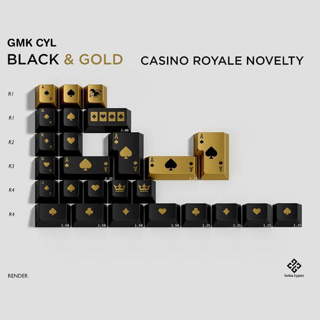 GMK Black and Gold Keycaps - Divinikey